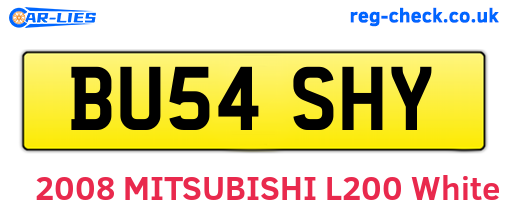 BU54SHY are the vehicle registration plates.