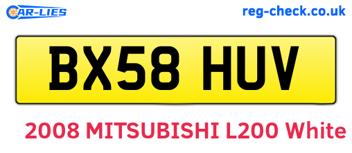BX58HUV are the vehicle registration plates.