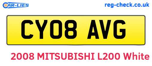 CY08AVG are the vehicle registration plates.
