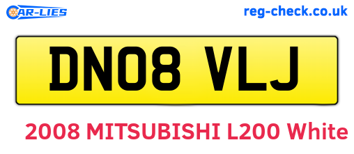 DN08VLJ are the vehicle registration plates.