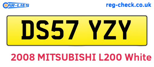 DS57YZY are the vehicle registration plates.