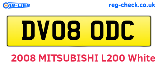 DV08ODC are the vehicle registration plates.