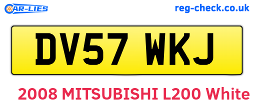 DV57WKJ are the vehicle registration plates.