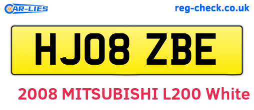 HJ08ZBE are the vehicle registration plates.