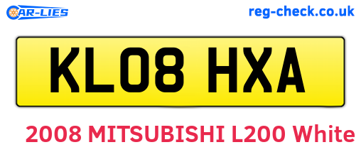 KL08HXA are the vehicle registration plates.
