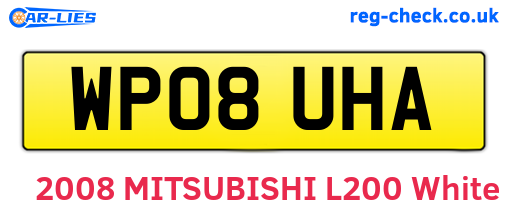 WP08UHA are the vehicle registration plates.
