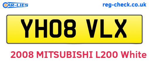 YH08VLX are the vehicle registration plates.