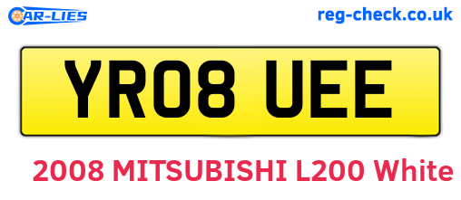 YR08UEE are the vehicle registration plates.