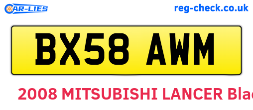 BX58AWM are the vehicle registration plates.