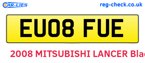 EU08FUE are the vehicle registration plates.