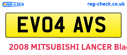 EV04AVS are the vehicle registration plates.