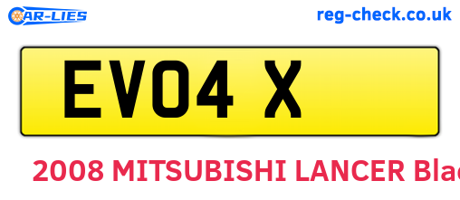 EVO4X are the vehicle registration plates.