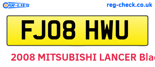FJ08HWU are the vehicle registration plates.