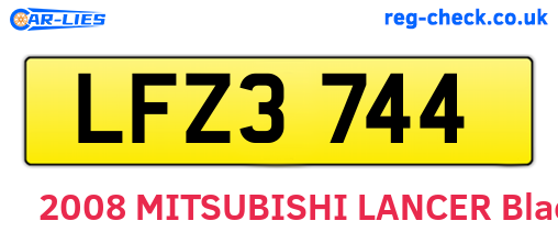 LFZ3744 are the vehicle registration plates.