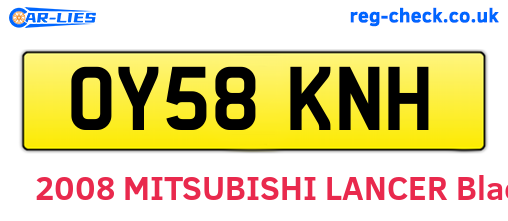 OY58KNH are the vehicle registration plates.