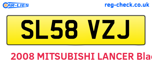 SL58VZJ are the vehicle registration plates.