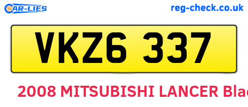 VKZ6337 are the vehicle registration plates.