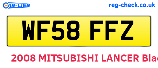 WF58FFZ are the vehicle registration plates.