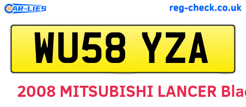 WU58YZA are the vehicle registration plates.