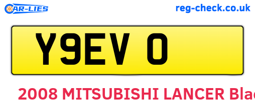 Y9EVO are the vehicle registration plates.