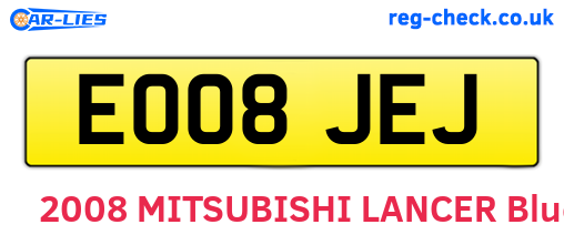 EO08JEJ are the vehicle registration plates.
