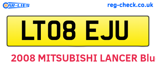 LT08EJU are the vehicle registration plates.