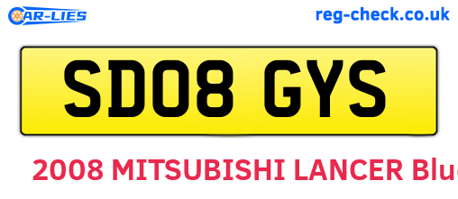SD08GYS are the vehicle registration plates.