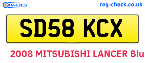 SD58KCX are the vehicle registration plates.