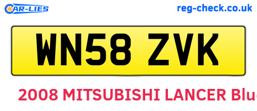 WN58ZVK are the vehicle registration plates.