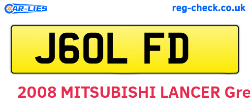 J60LFD are the vehicle registration plates.