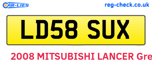 LD58SUX are the vehicle registration plates.