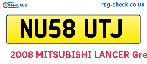NU58UTJ are the vehicle registration plates.