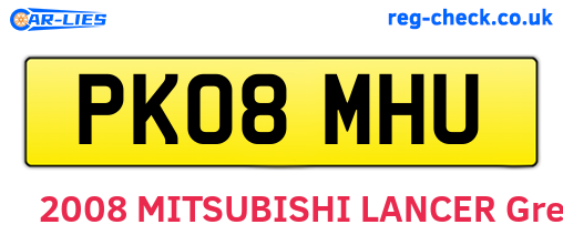 PK08MHU are the vehicle registration plates.