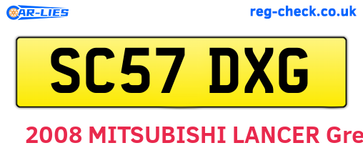 SC57DXG are the vehicle registration plates.