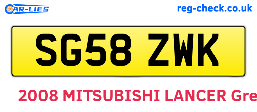 SG58ZWK are the vehicle registration plates.