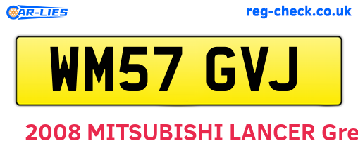 WM57GVJ are the vehicle registration plates.