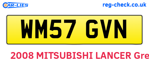 WM57GVN are the vehicle registration plates.