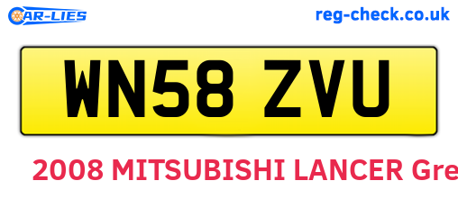 WN58ZVU are the vehicle registration plates.