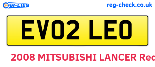 EV02LEO are the vehicle registration plates.