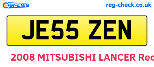 JE55ZEN are the vehicle registration plates.
