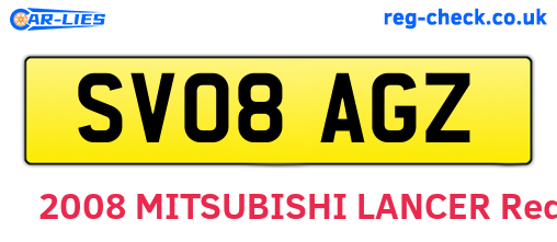 SV08AGZ are the vehicle registration plates.