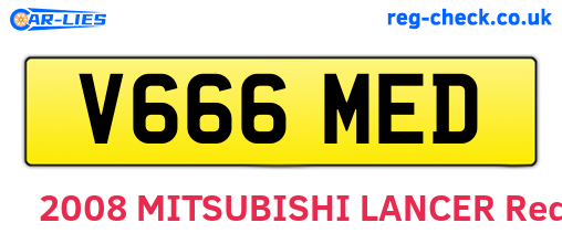 V666MED are the vehicle registration plates.