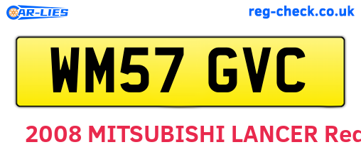 WM57GVC are the vehicle registration plates.