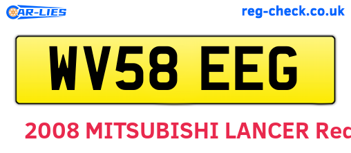 WV58EEG are the vehicle registration plates.
