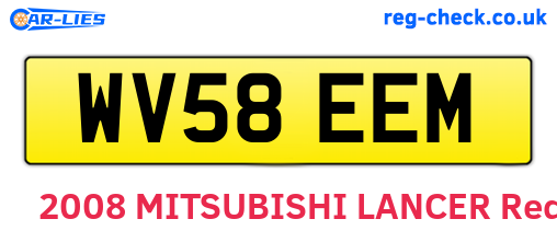 WV58EEM are the vehicle registration plates.