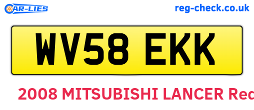 WV58EKK are the vehicle registration plates.
