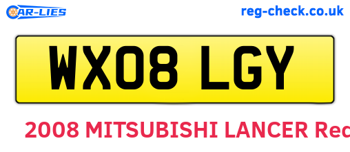 WX08LGY are the vehicle registration plates.