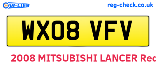 WX08VFV are the vehicle registration plates.