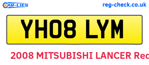 YH08LYM are the vehicle registration plates.