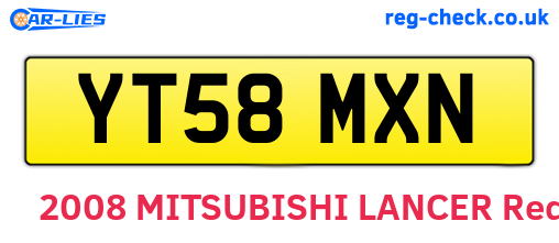 YT58MXN are the vehicle registration plates.